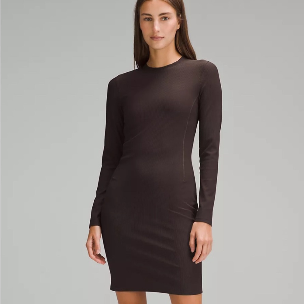 Lululemon ribbed long-sleeve dress (espresso color)